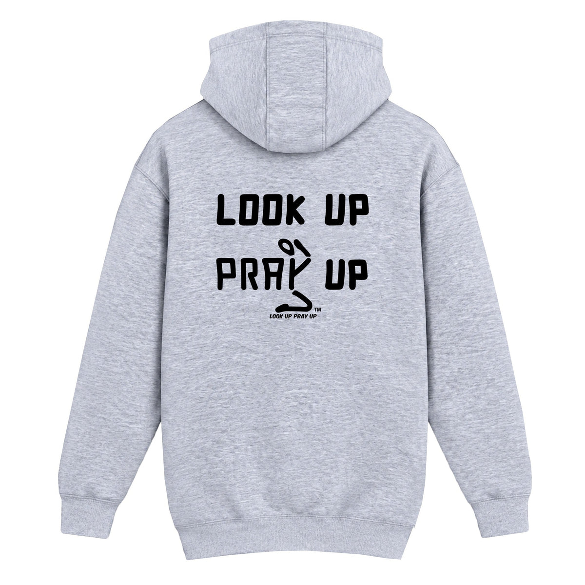 PRAY Christian Heavyweight Hoodie Heather Gray back - Original profile