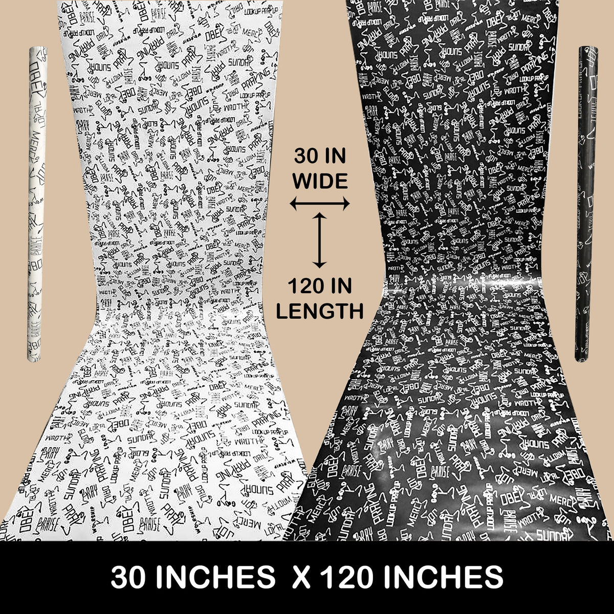 LOOK UP PRAY UP wrapping paper rolls 30 inches wide by 120 inches long