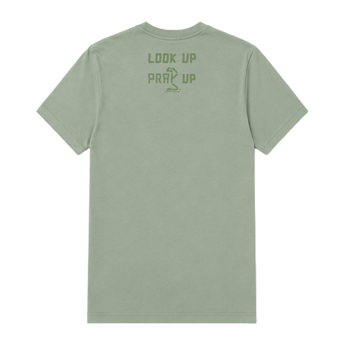 Look Up Pray Up adult T-shirt Sage back — Bun