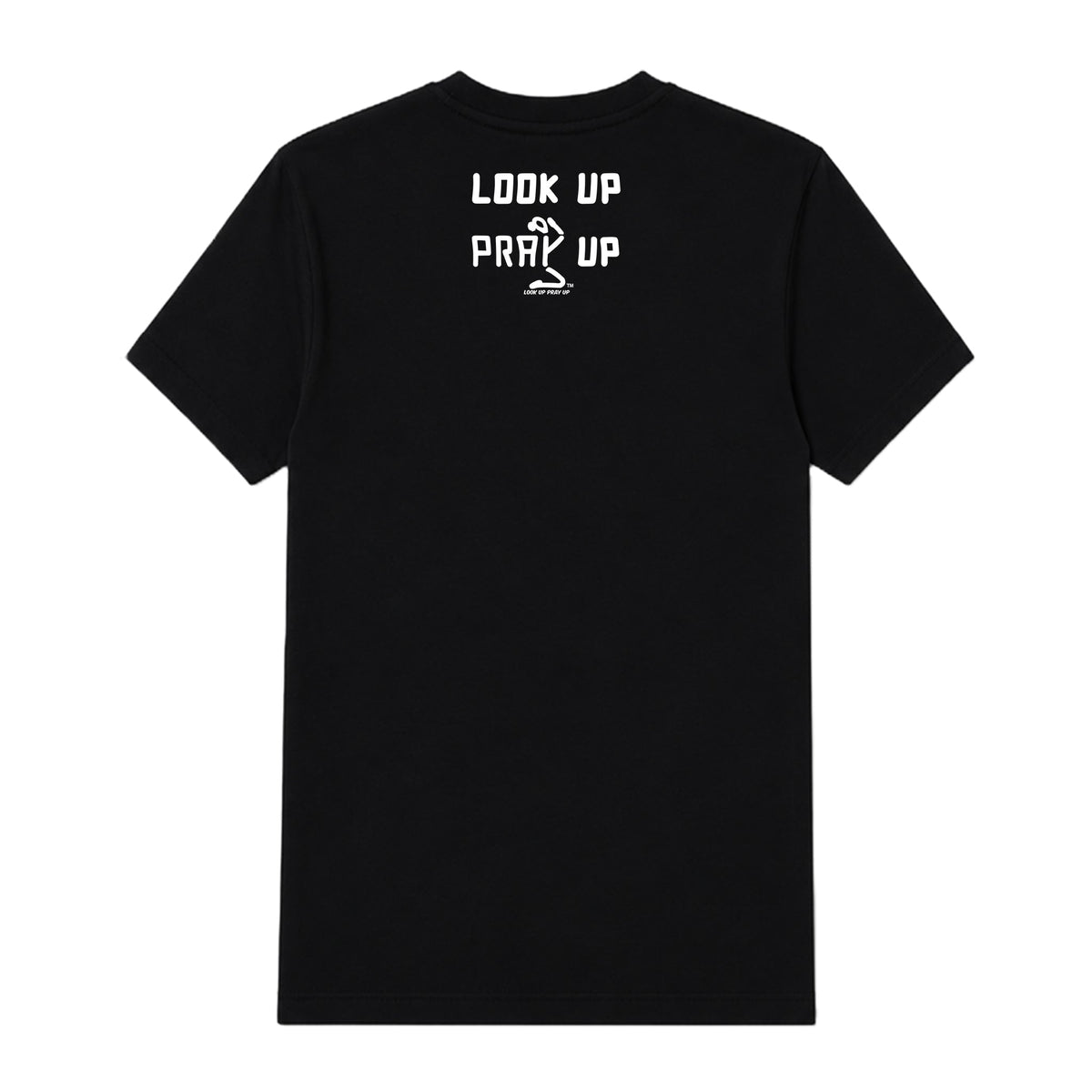 Look Up Pray Up adult T-shirt Black back — Bun