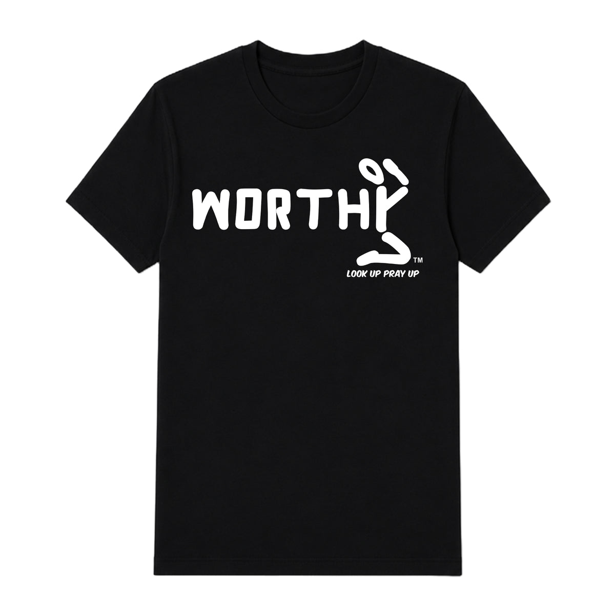 WORTHY adult T-shirt Black front — Original