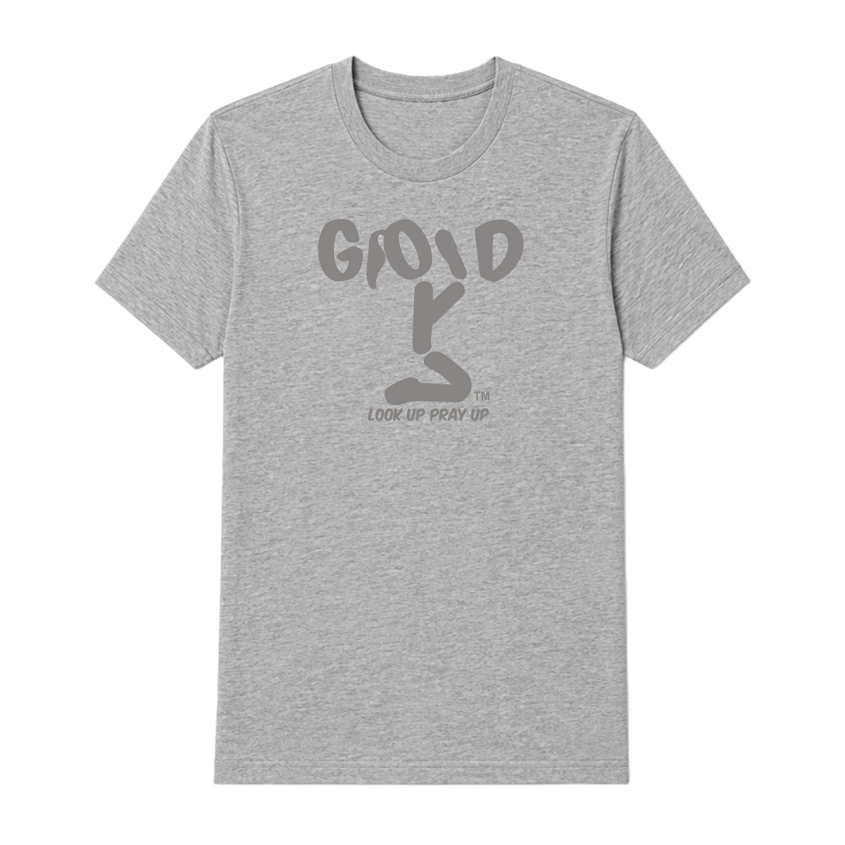 GOD adult T-shirt Sport Gray front — Ponytail