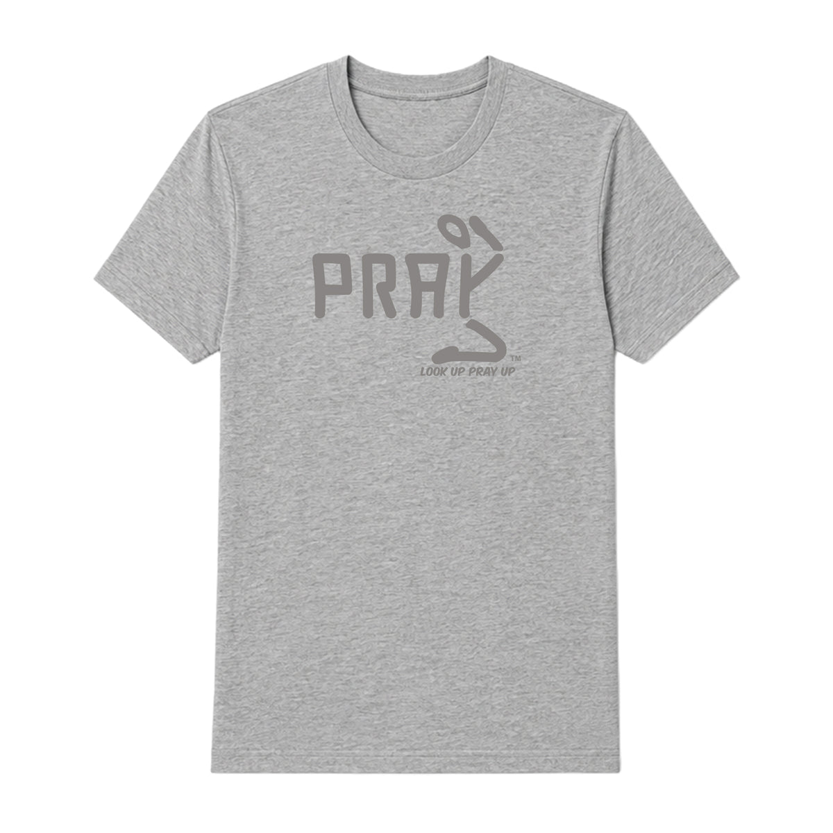 PRAY adult T-shirt Sport Gray front — Original