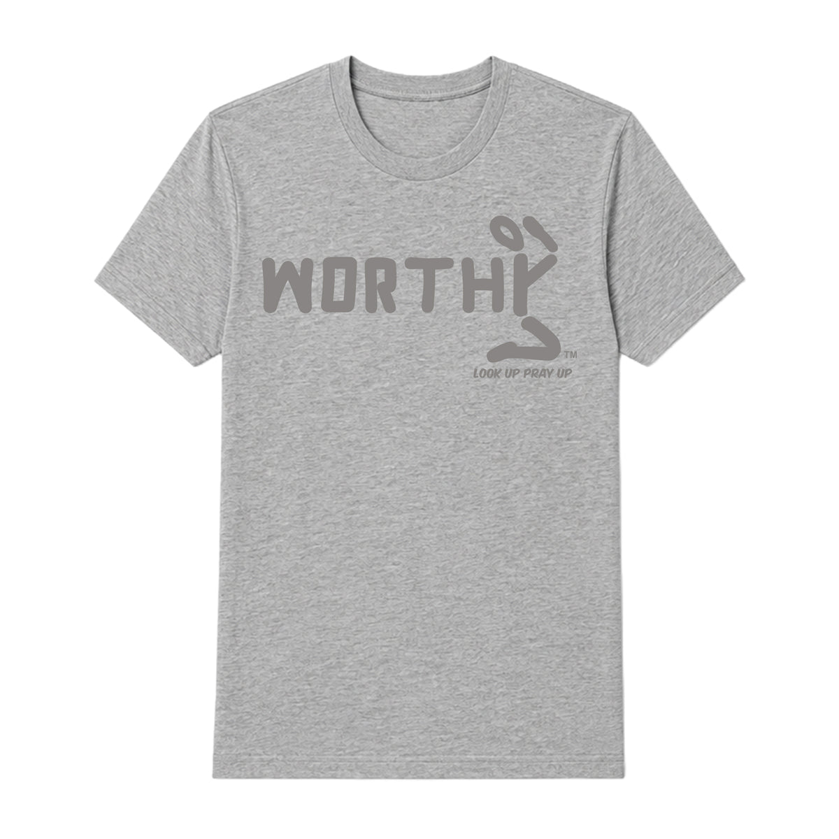 WORTHY adult T-shirt Sport Gray front — Original