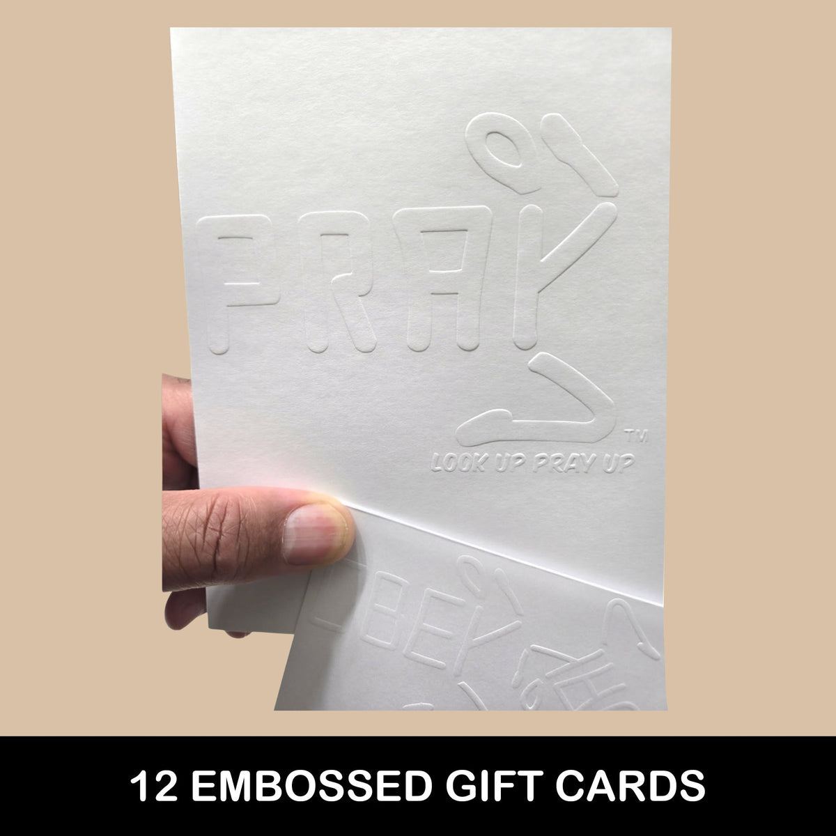 12 embossed gift cards