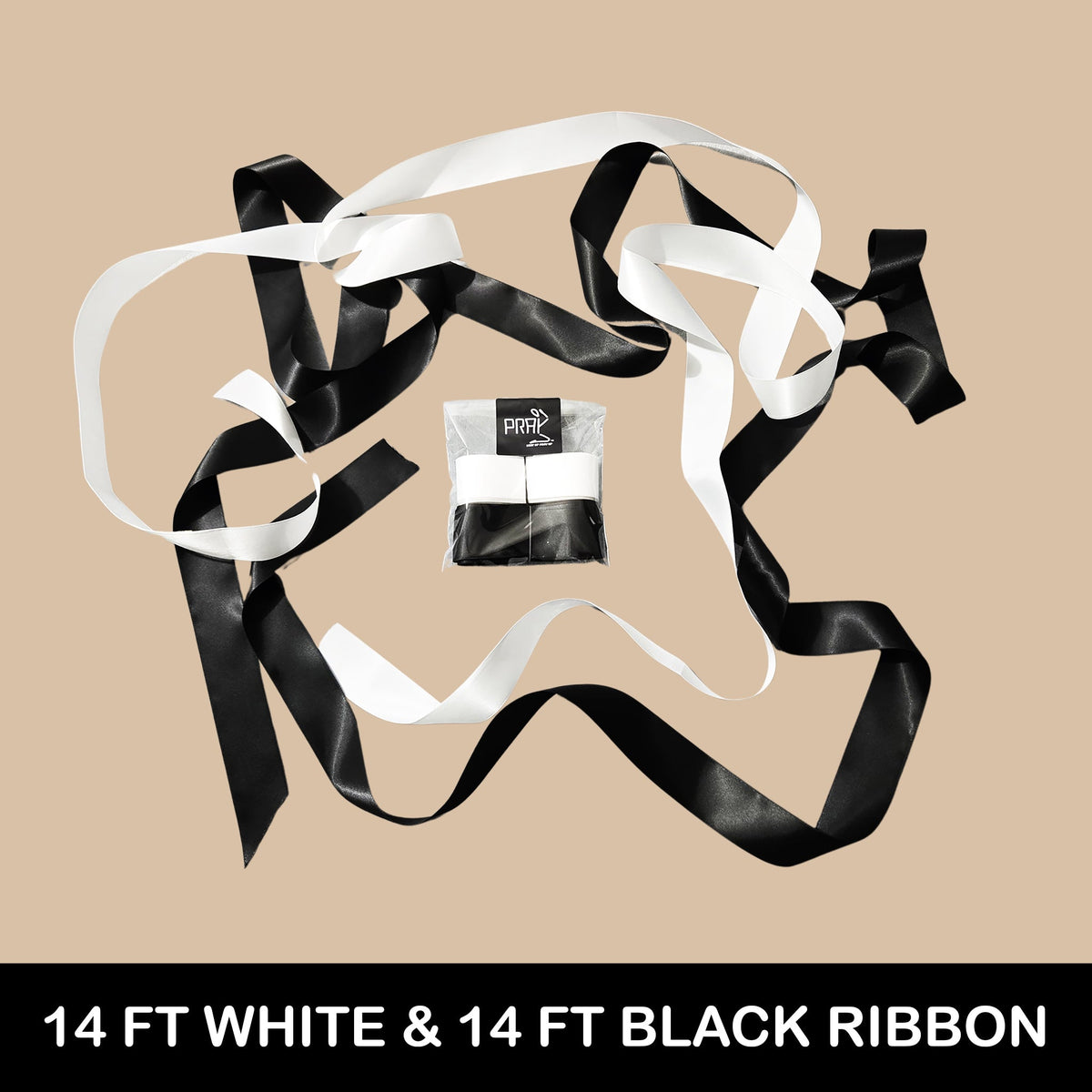 14 ft black and white ribbon