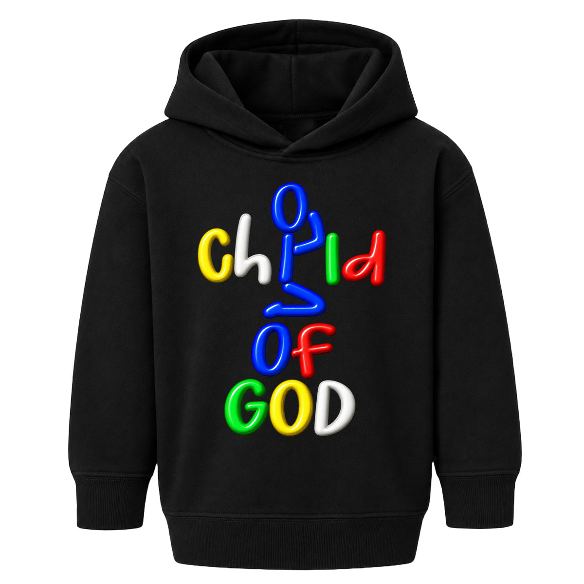 CHILD OF GOD Christian kids hoodie Black front, Original profile