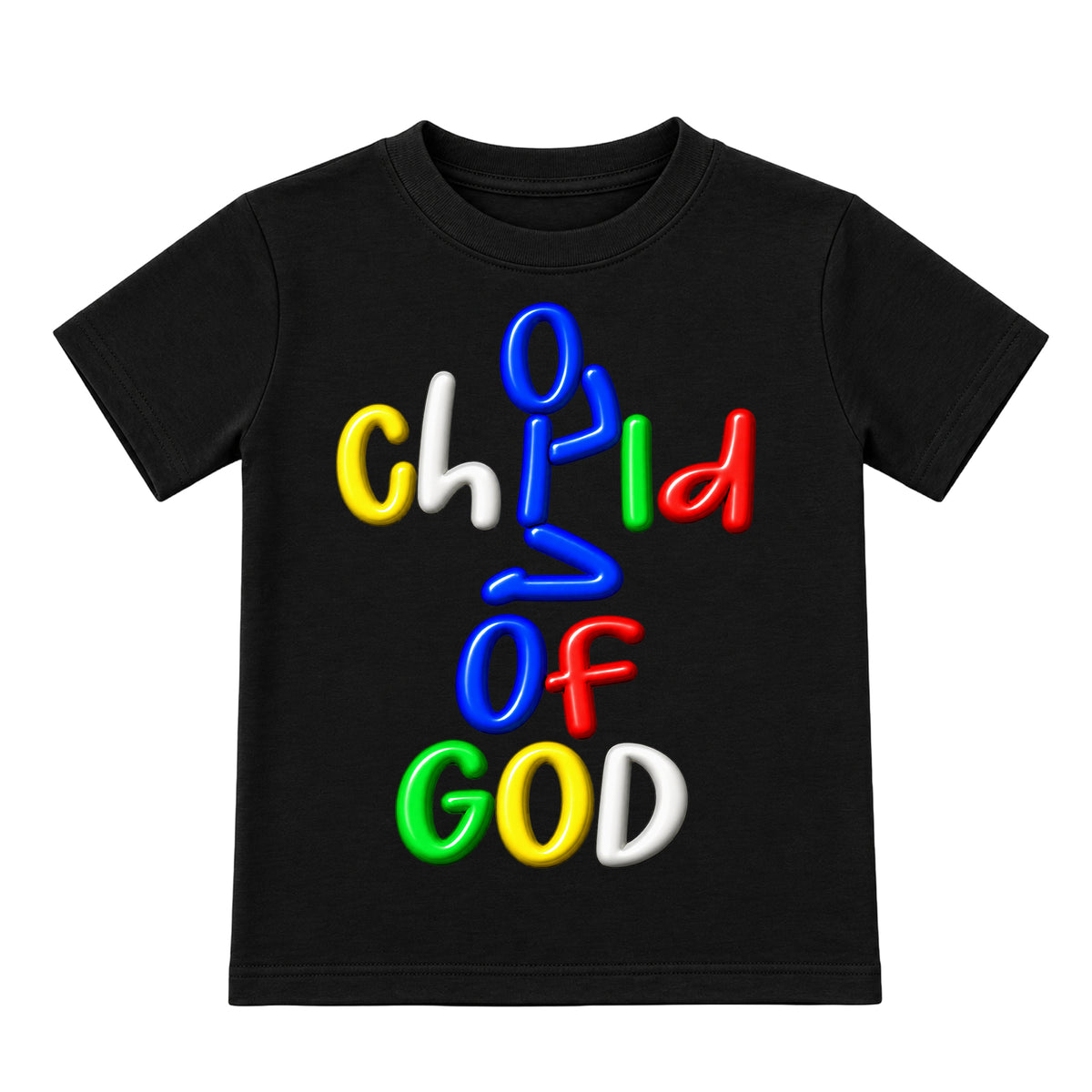CHILD OF GOD Black Christian kids T-shirt front, Original profile