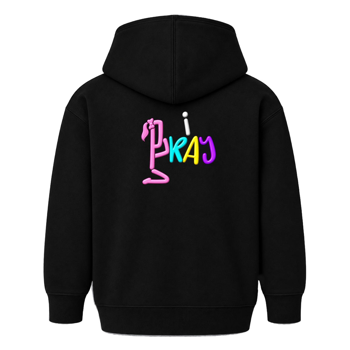 I LOOK UP PRAY UP kids hoodie Black matching i PRAY back, Ponytail profile