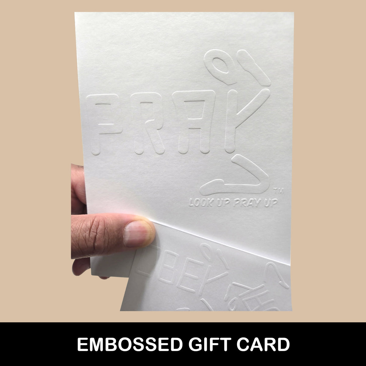 Embossed gift cards