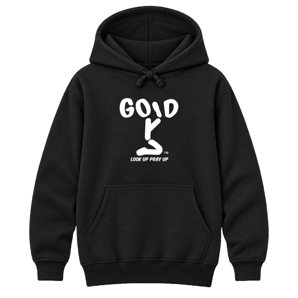 GOD Christian heavyweight hoodie Black front, Original profile