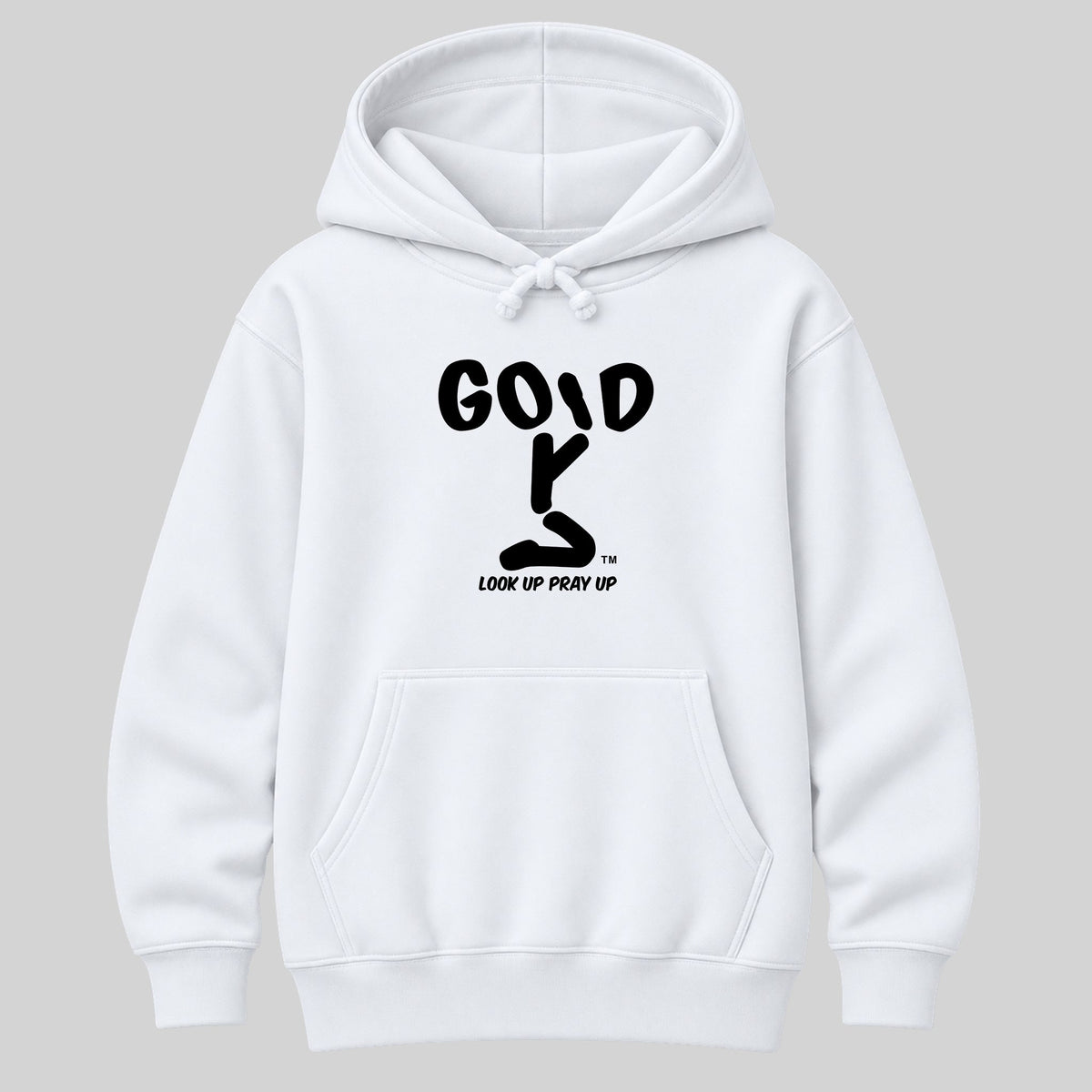 GOD Christian heavyweight hoodie White front, Original profile