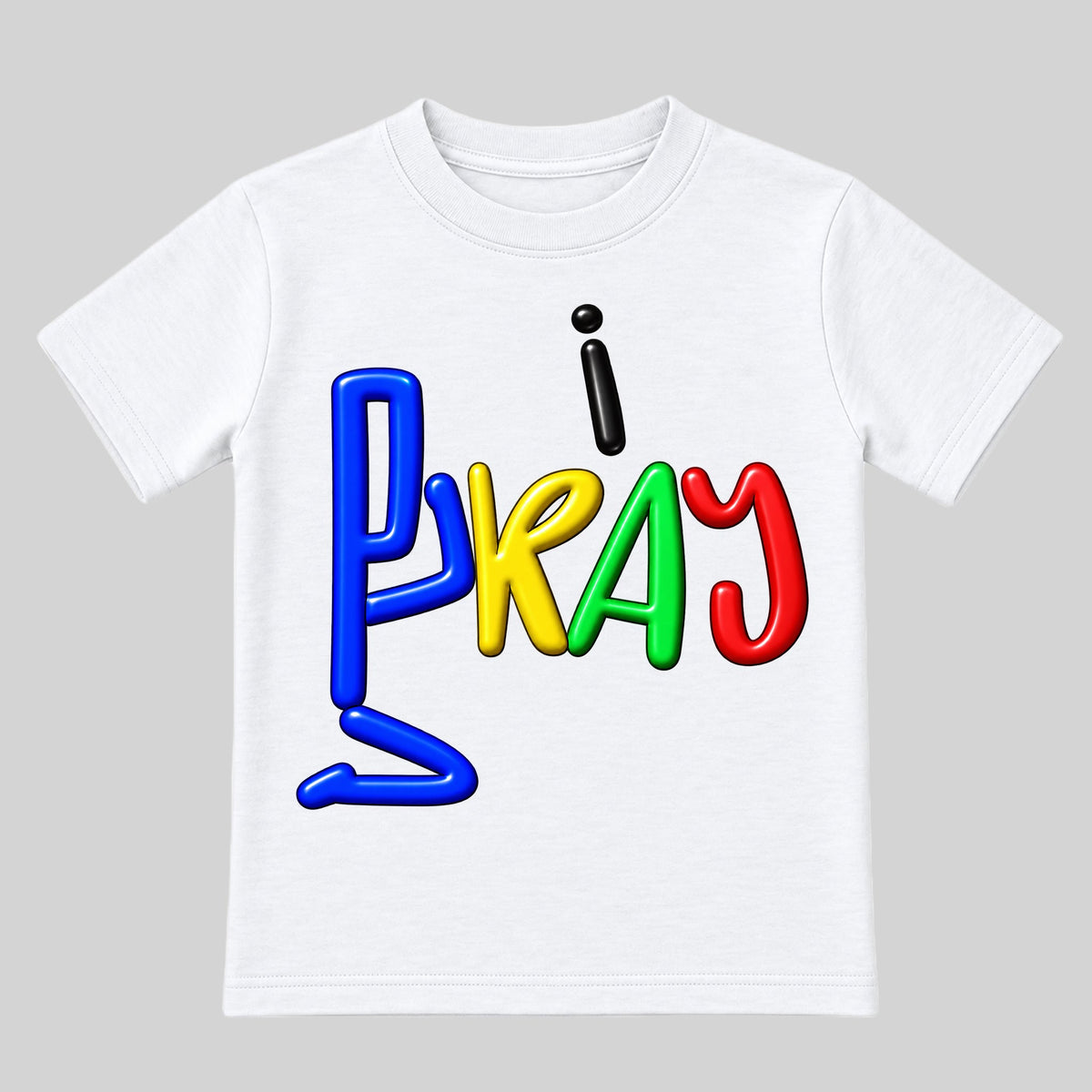 I PRAY White kids T-shirt front, Original profile