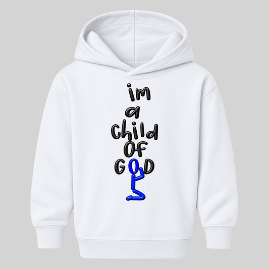 I'M A CHILD OF GOD kids hoodie white front — Original profile, EMBOSS