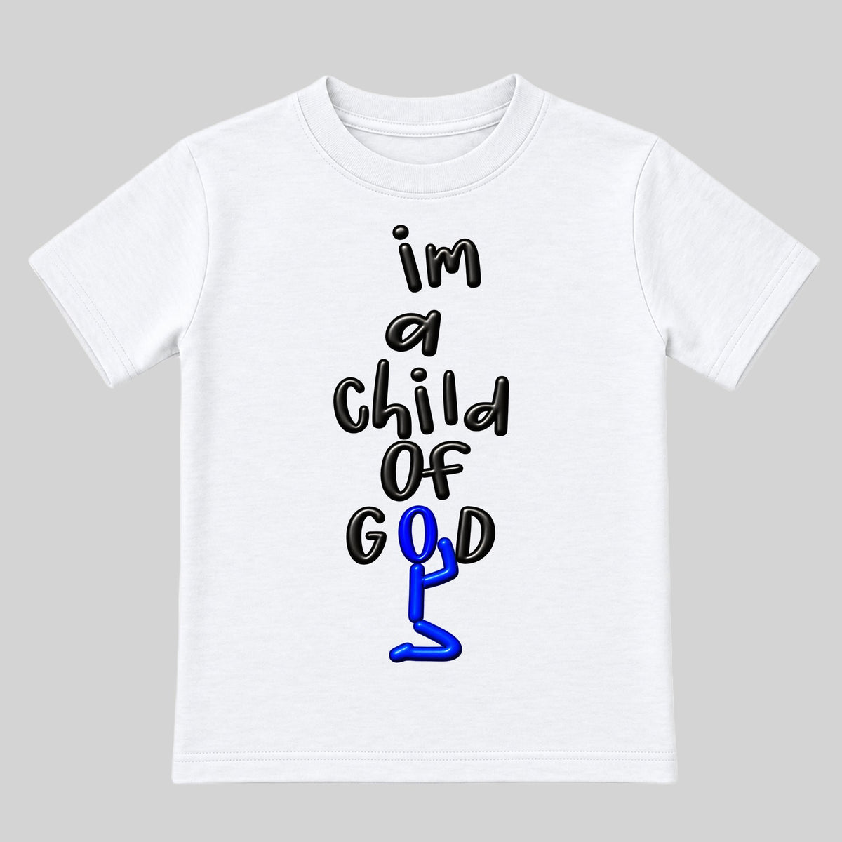 I'M A CHILD OF GOD Christian kids tee White front, Original profile