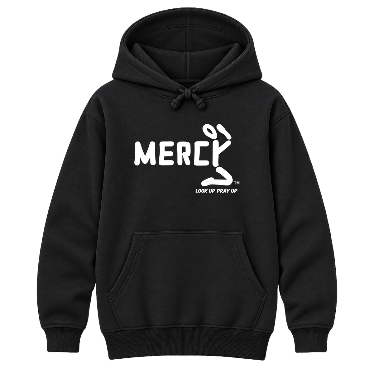MERCY Christian Heavyweight Hoodie Black front - Original profile