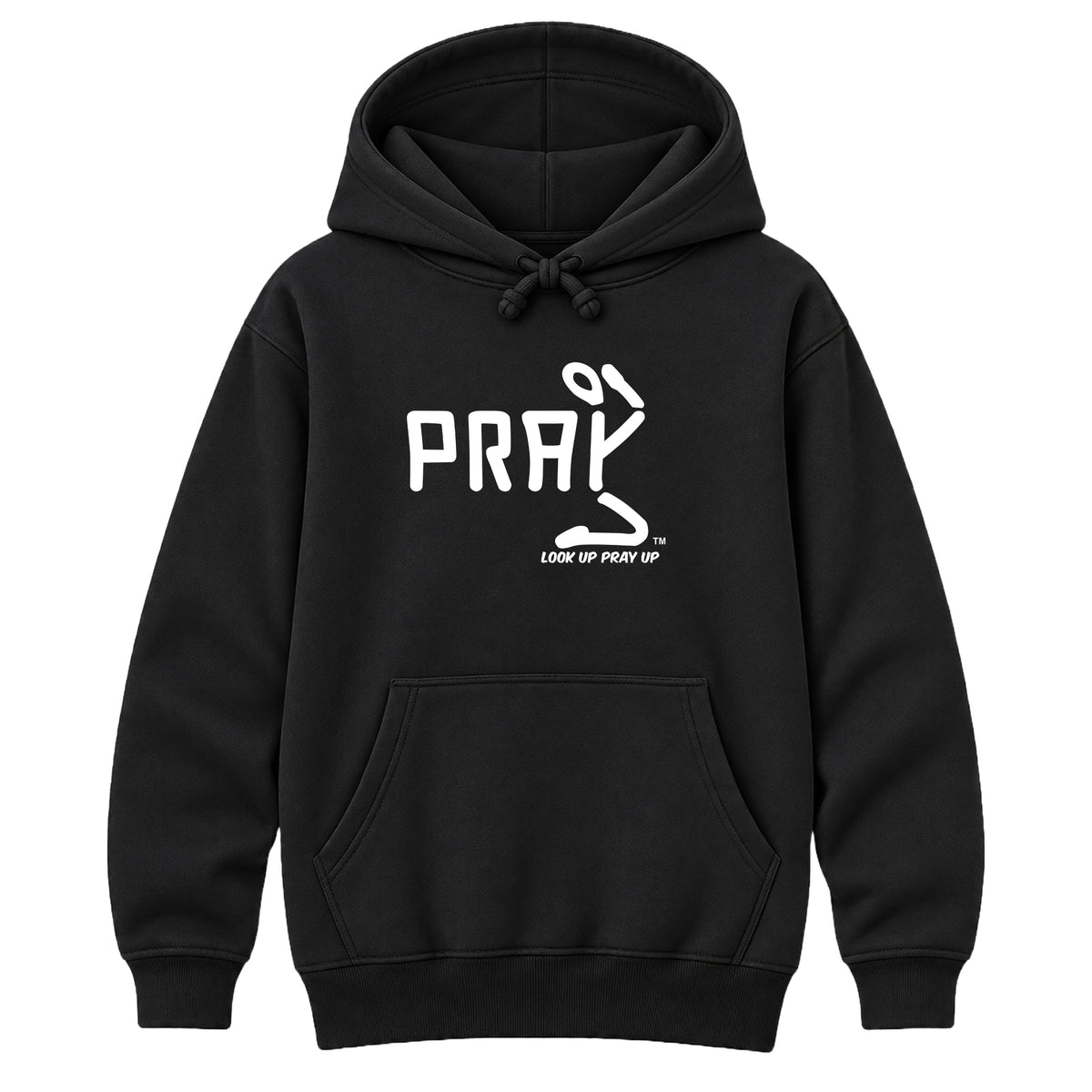 PRAY Christian Heavyweight Hoodie Black front - Original profile