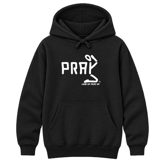 PRAY Christian Heavyweight Hoodie Black front - Original profile