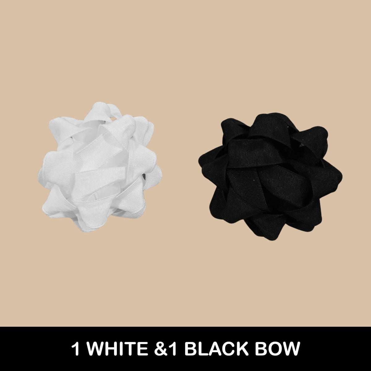 Black and white gift bows