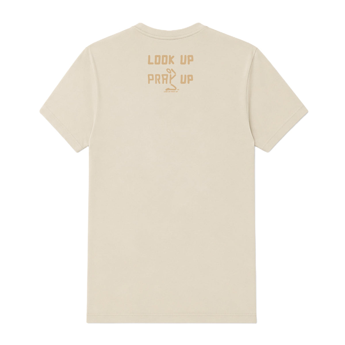 Look Up Pray Up adult T-shirt Natural back — Original