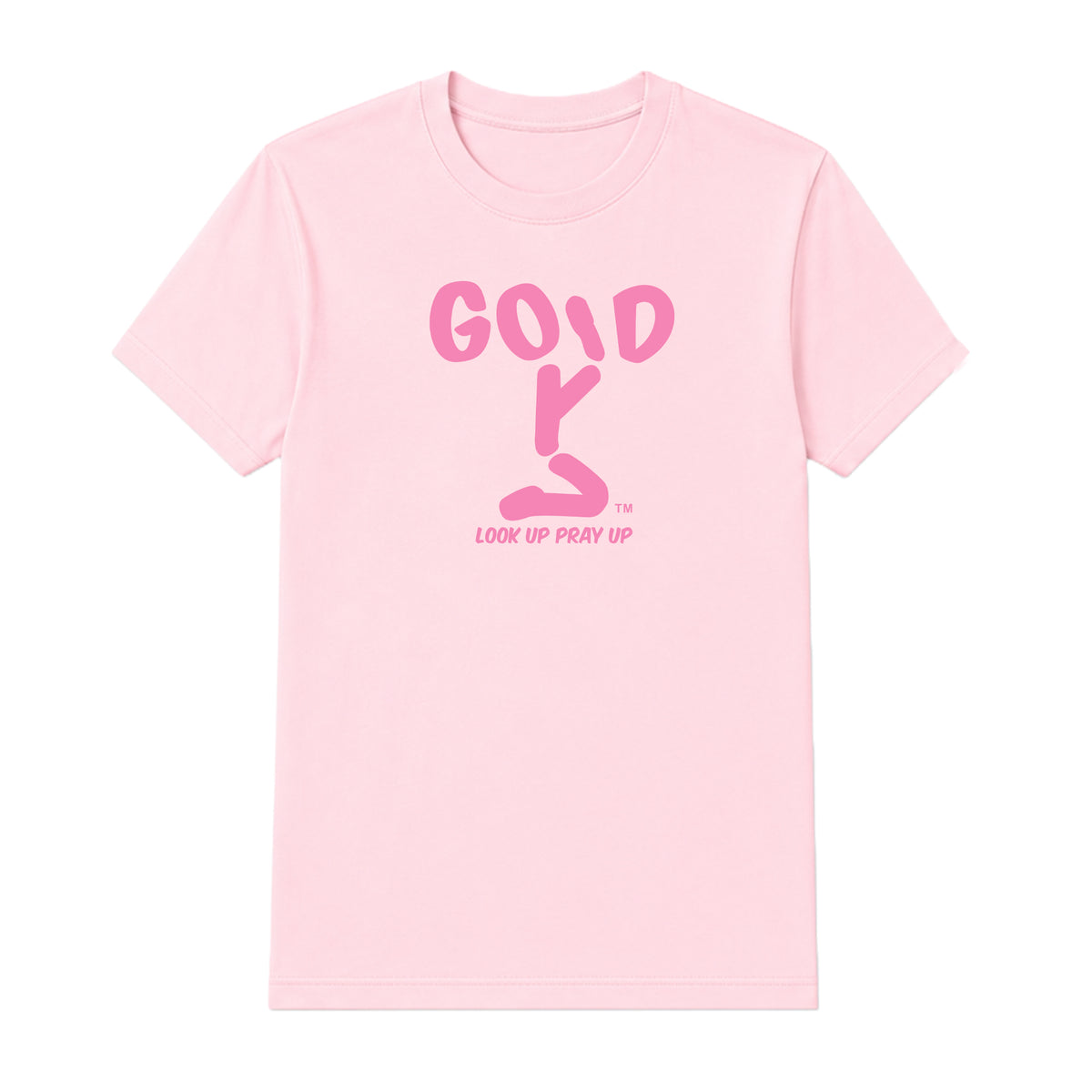 GOD adult T-shirt Light Pink front — Original
