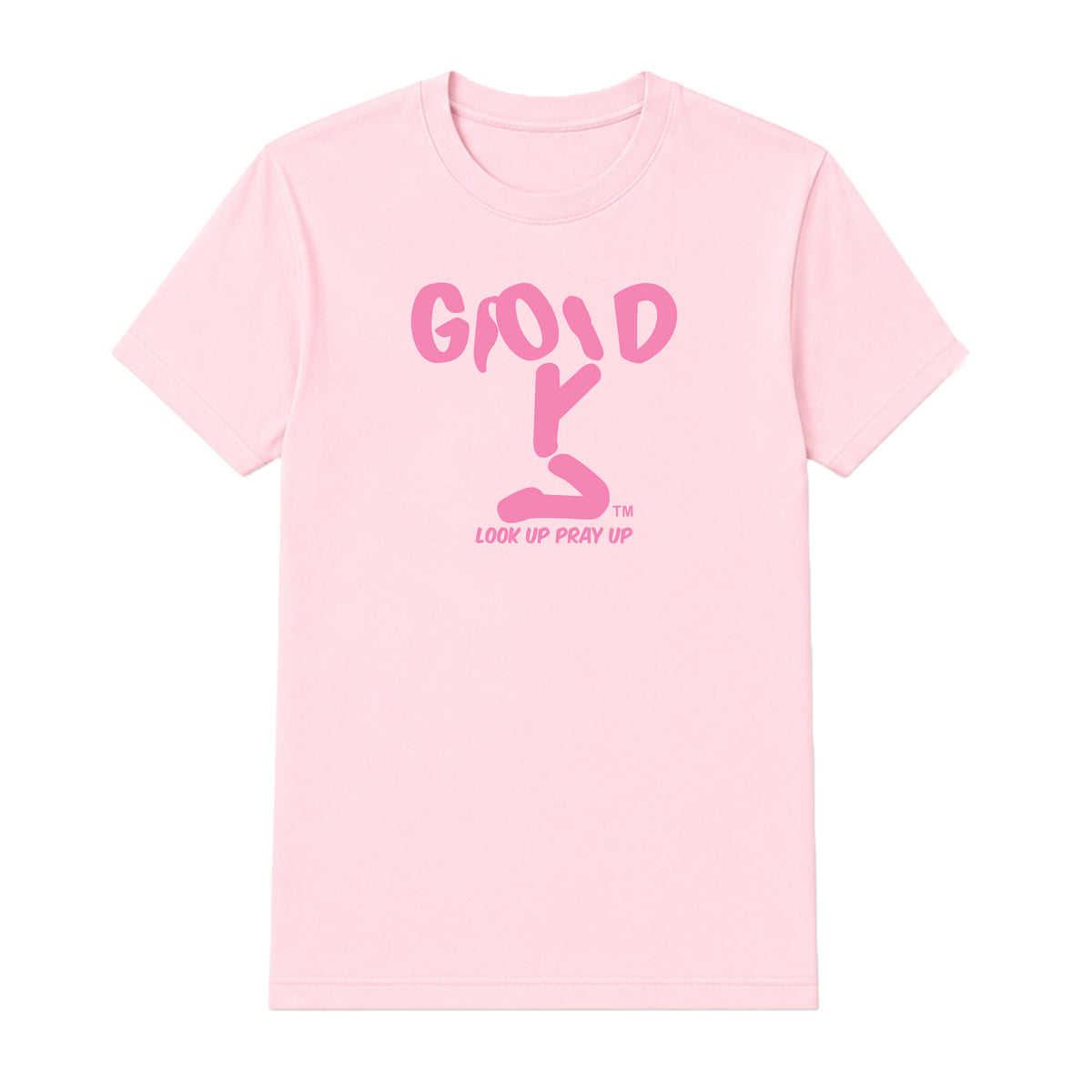 GOD adult T-shirt Light Pink front — Ponytail