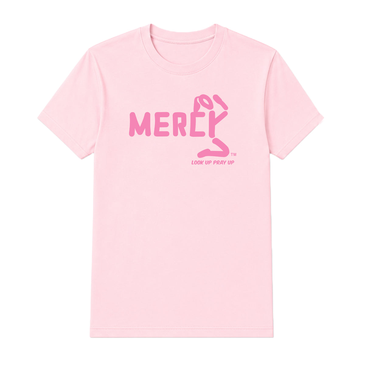 MERCY adult T-shirt Light Pink front — Ponytail