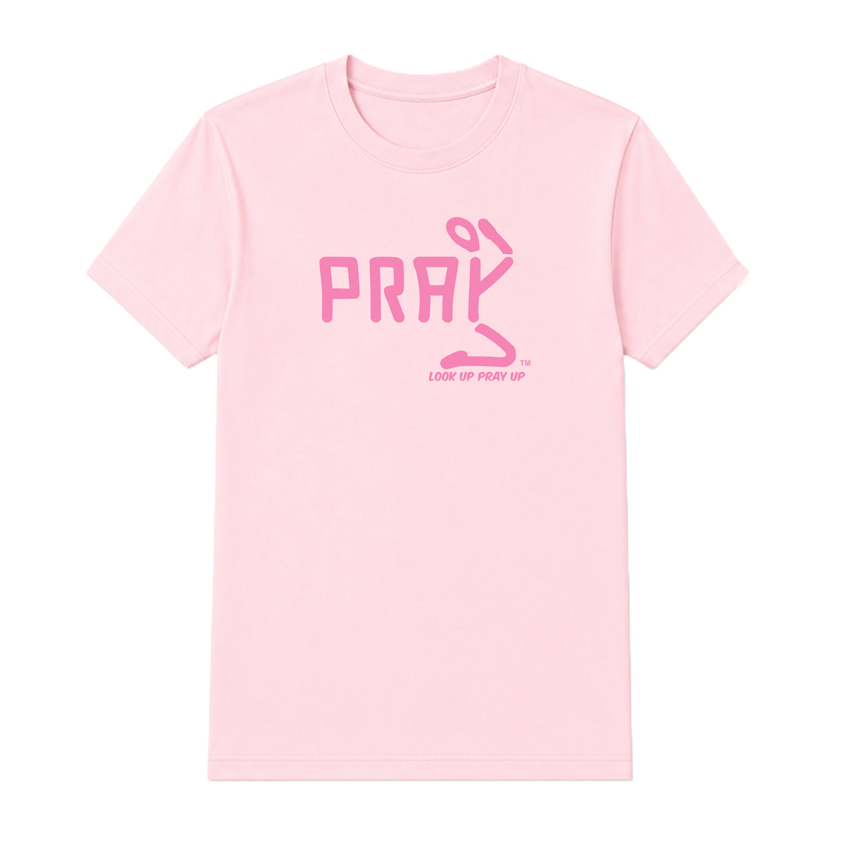 PRAY adult T-shirt Light Pink front — Original