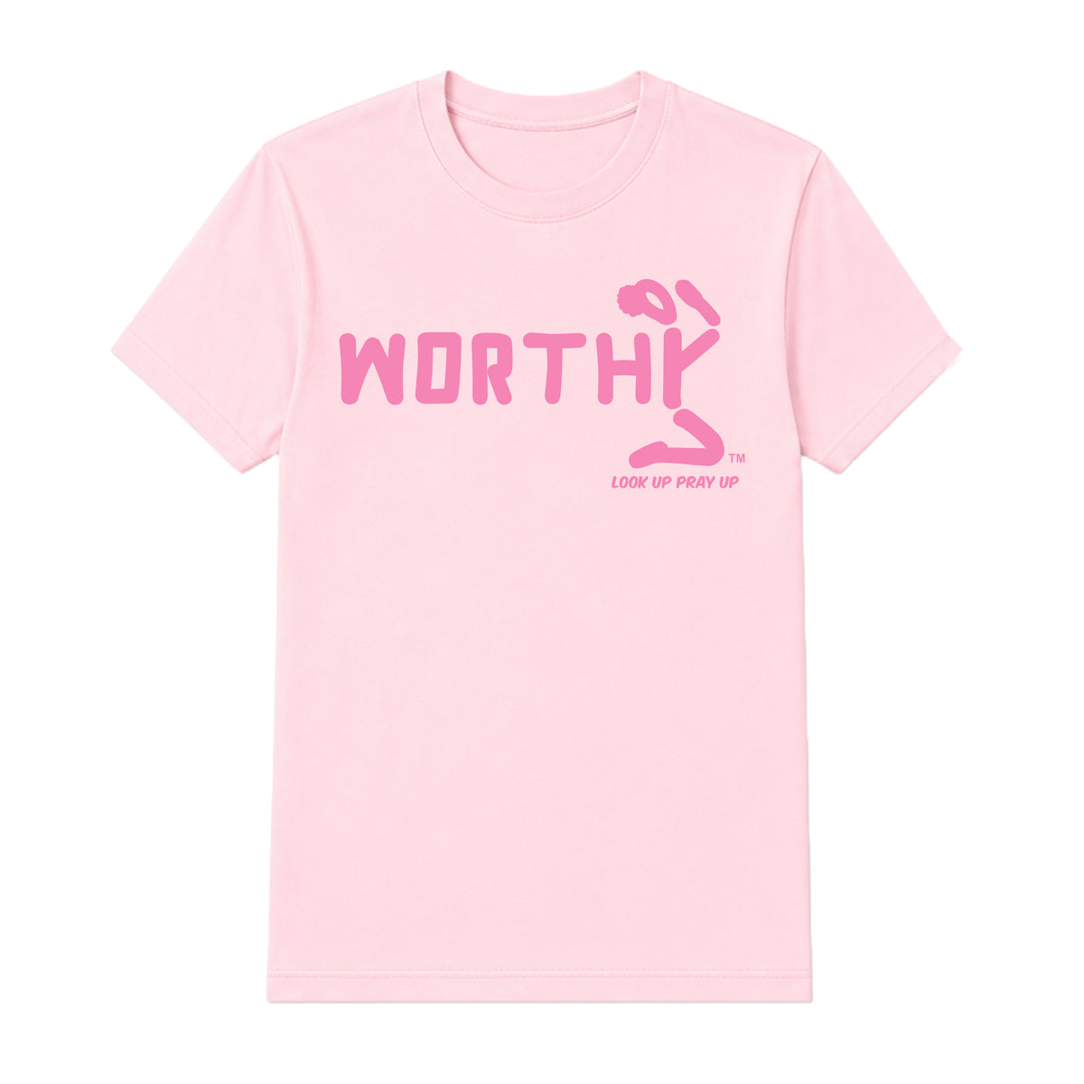 WORTHY adult T-shirt Light Pink front — Bun