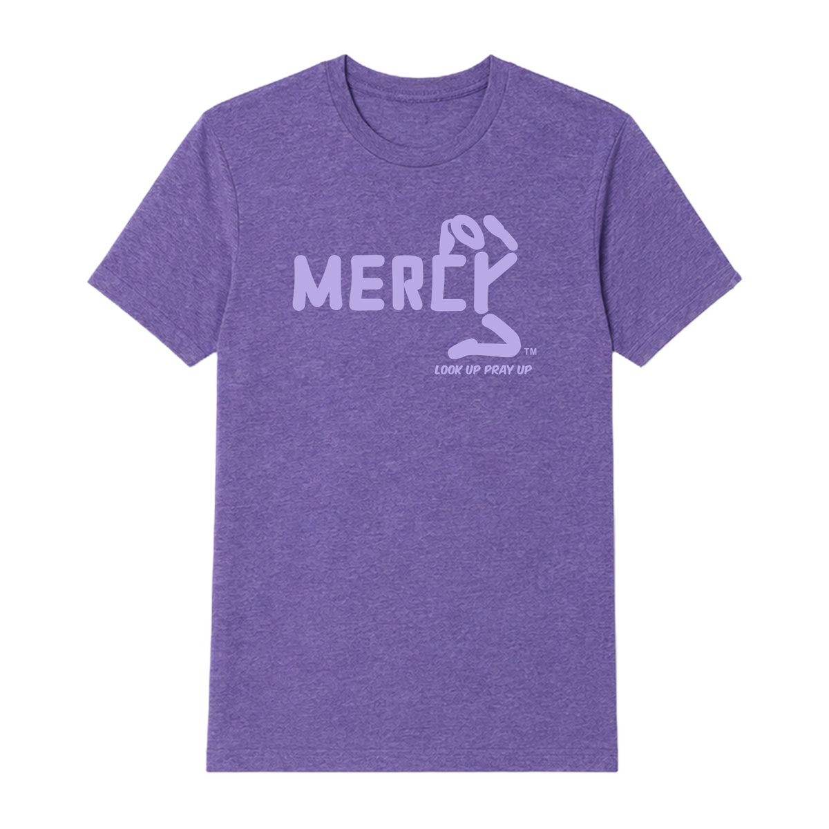 MERCY adult T-shirt Heather Purple front — Ponytail