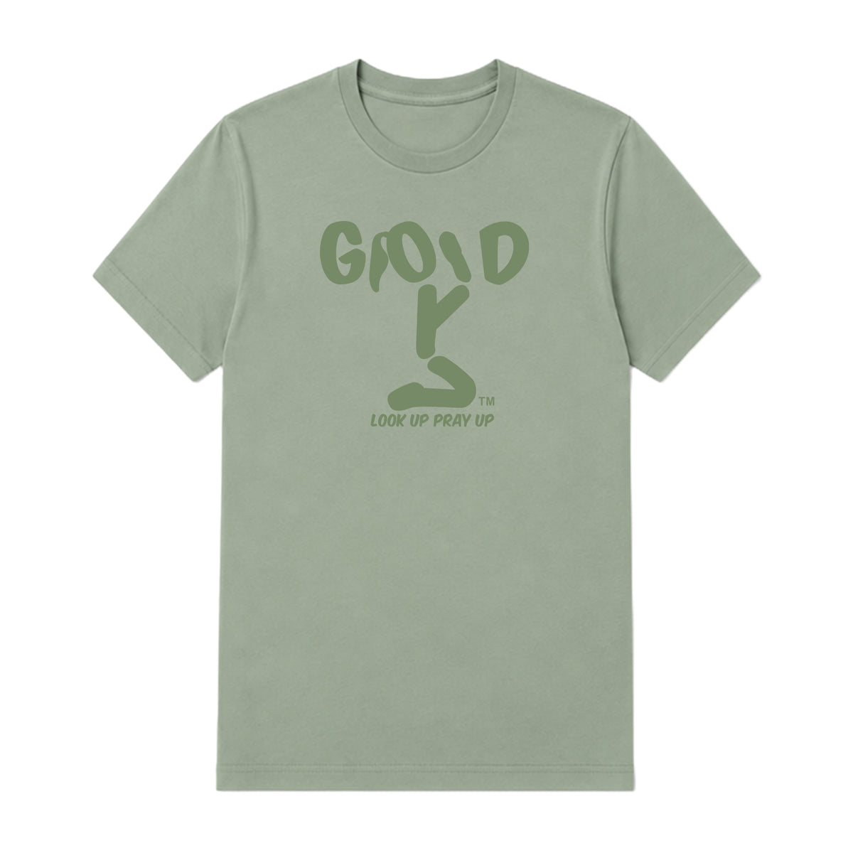 GOD adult T-shirt Sage front — Ponytail