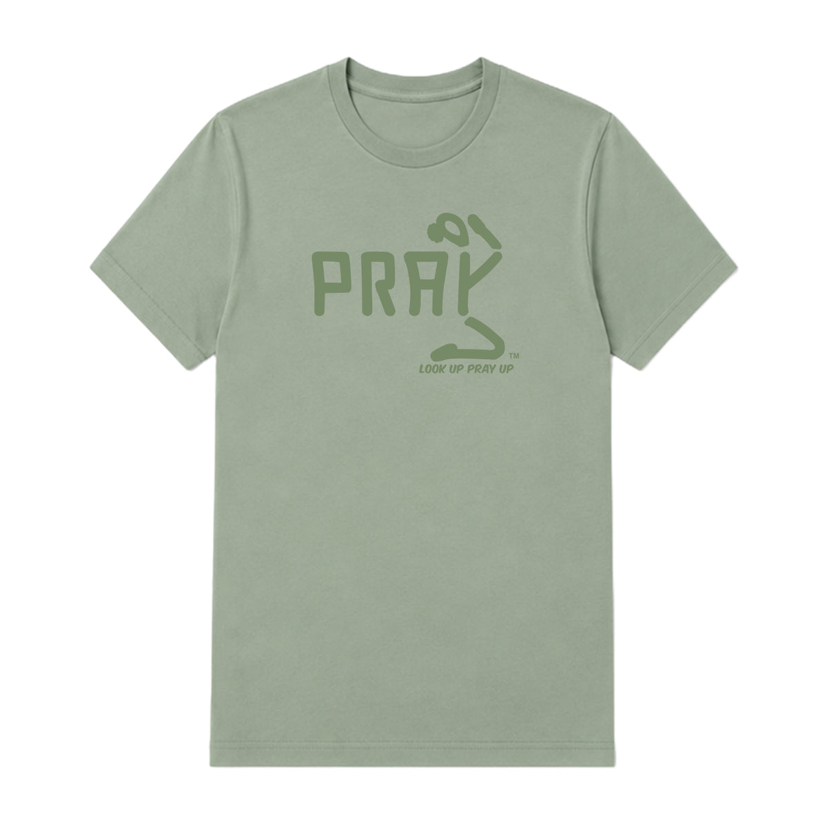 PRAY adult T-shirt Sage front — Bun