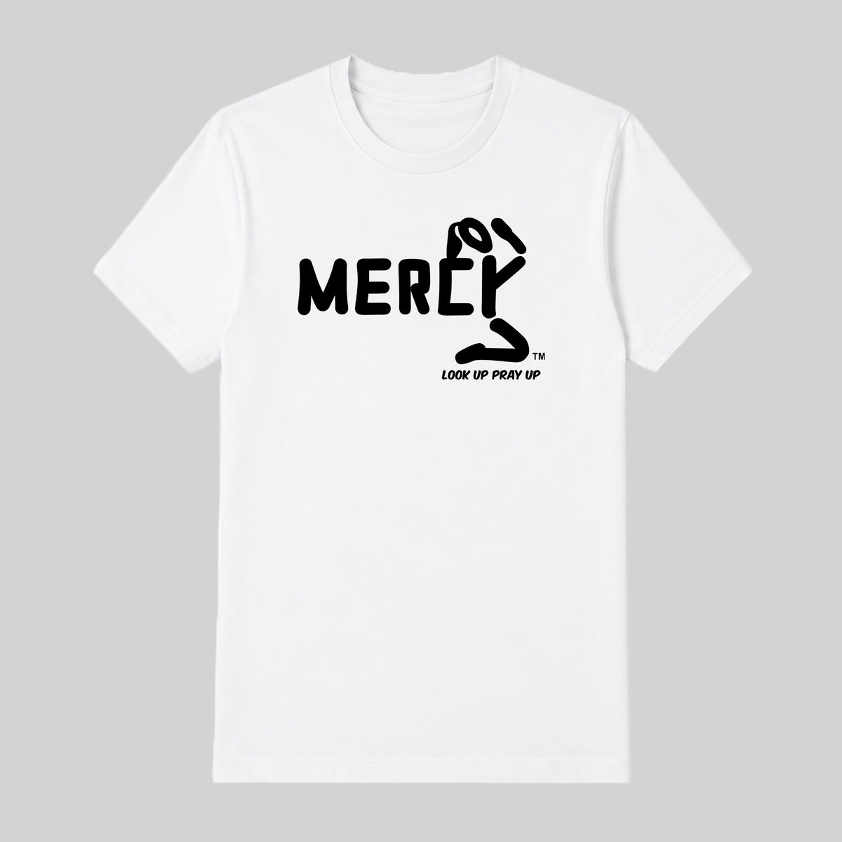 MERCY adult T-shirt White front — Ponytail