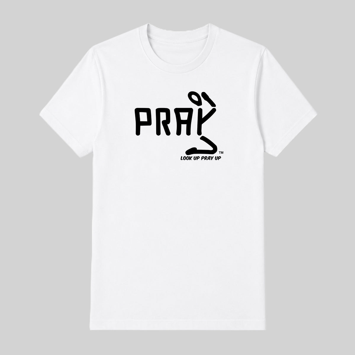PRAY adult T-shirt White front — Original