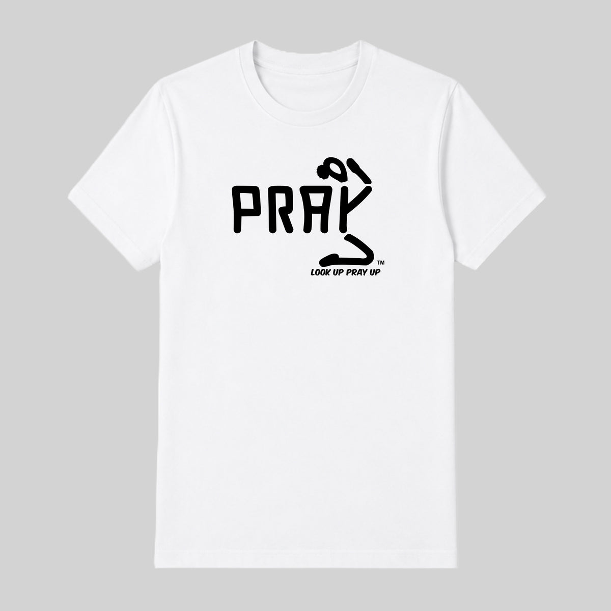 PRAY adult T-shirt White front — Bun
