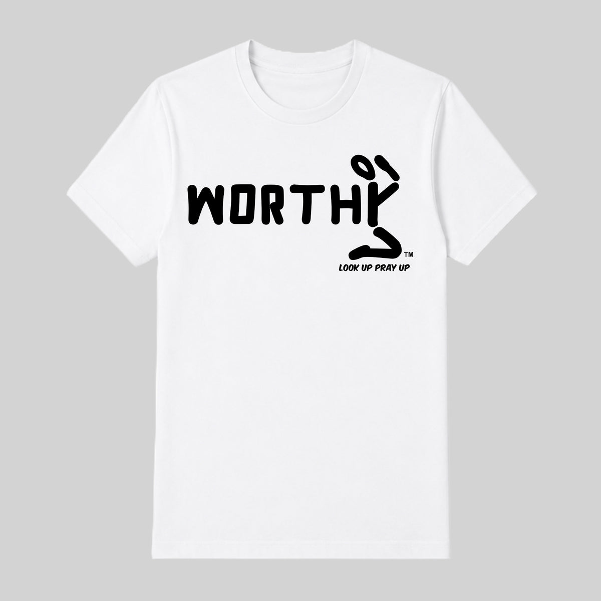 WORTHY adult T-shirt White front — Original