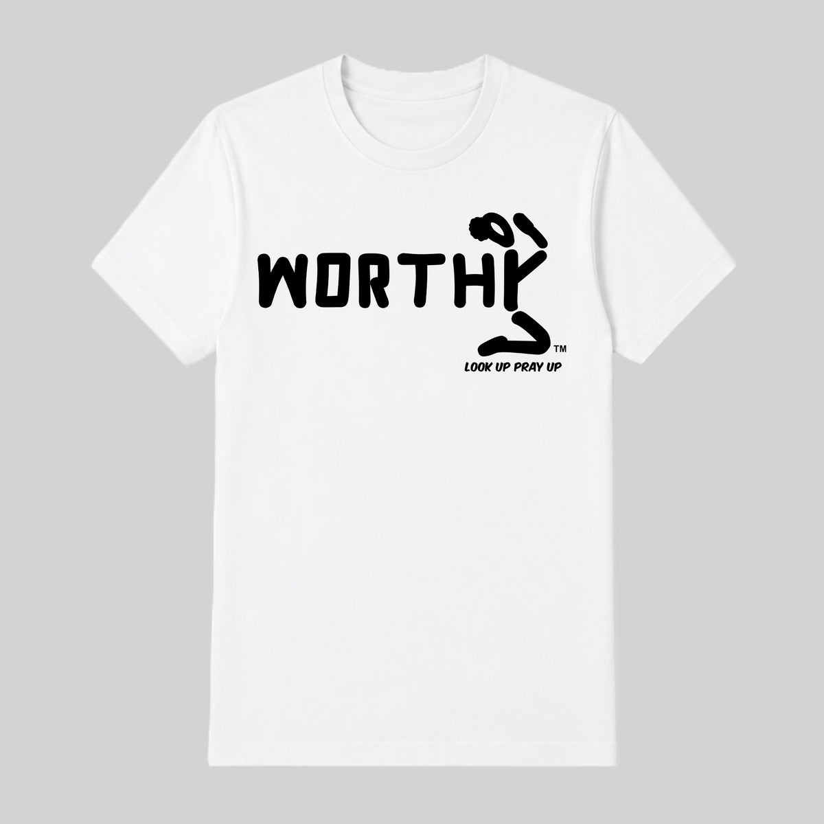 WORTHY adult T-shirt White front — Bun