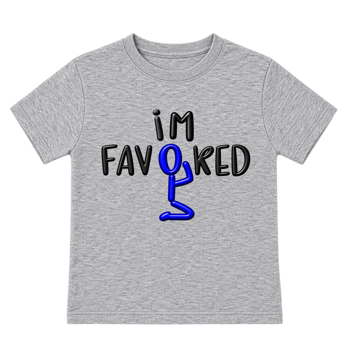 I'M FAVORED kids t-shirt Heather Gray front — Original profile, new approved image