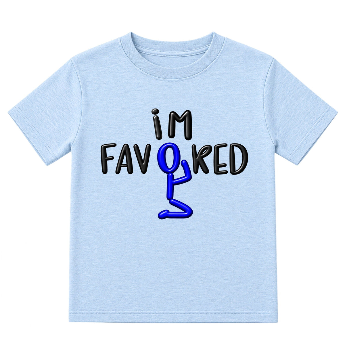 I'M FAVORED kids t-shirt Ice Blue front — Original profile, new approved image