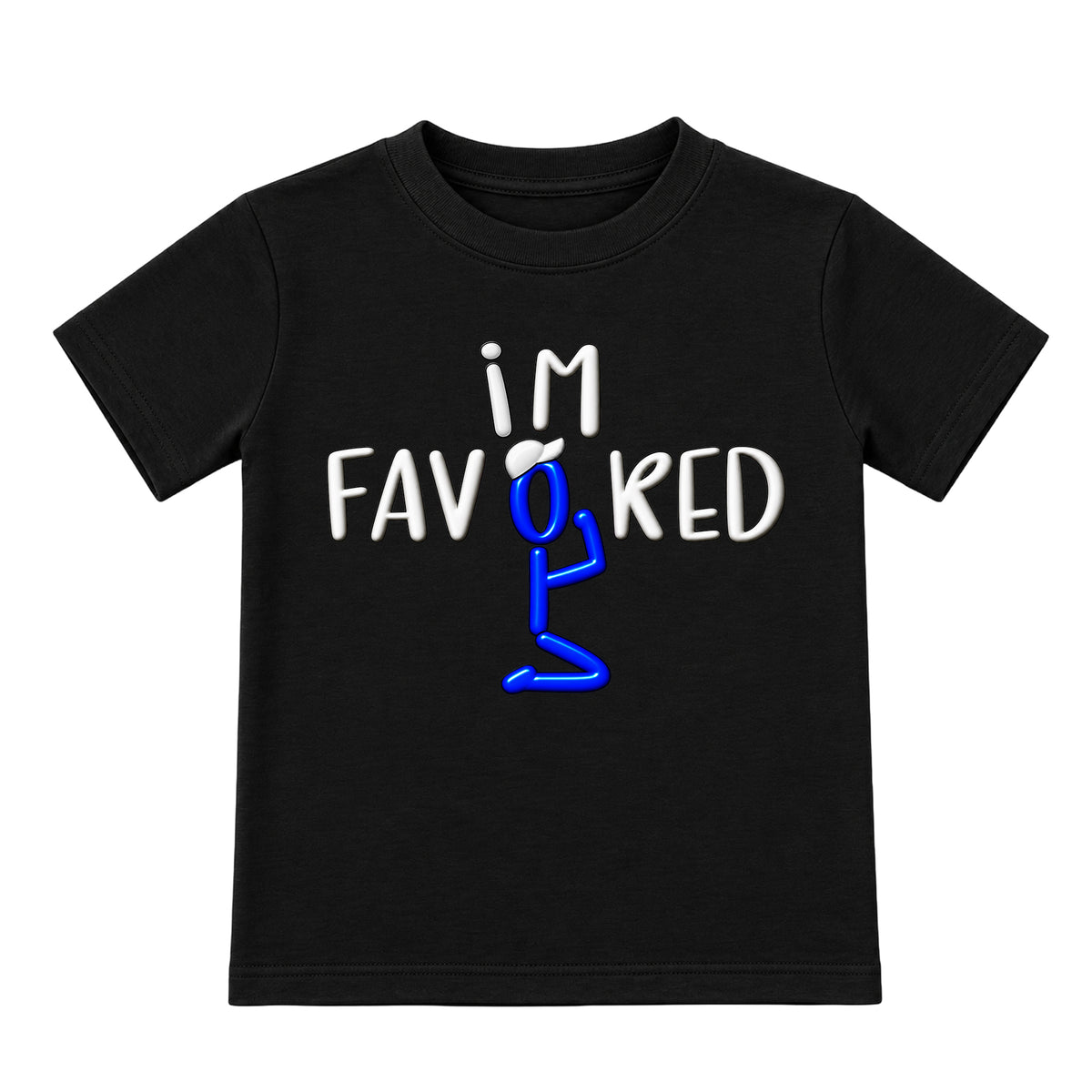 I'M FAVORED kids t-shirt Black front — Original Sport profile