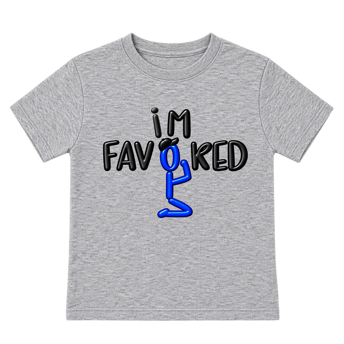 I'M FAVORED kids t-shirt Heather Gray front — Original Sport profile