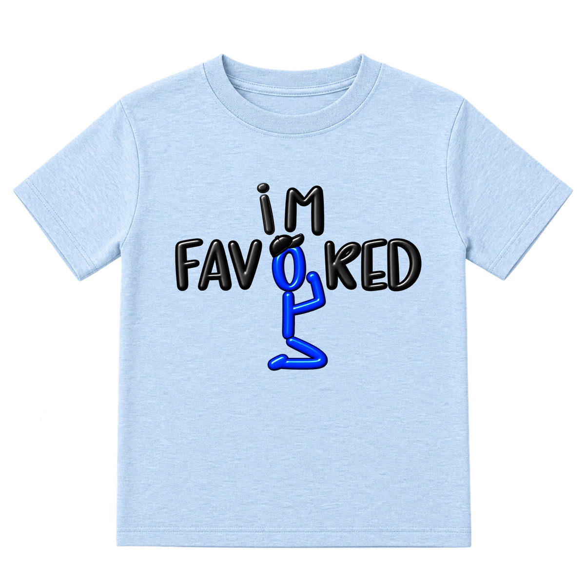 I'M FAVORED kids t-shirt Ice Blue front — Original Sport profile