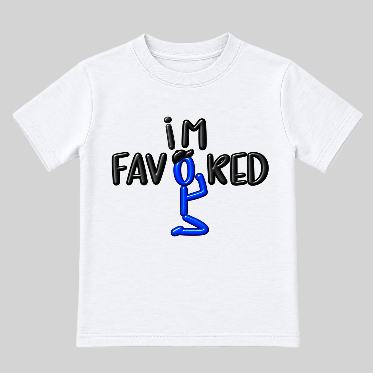 I'M FAVORED kids t-shirt White front — Original Sport profile