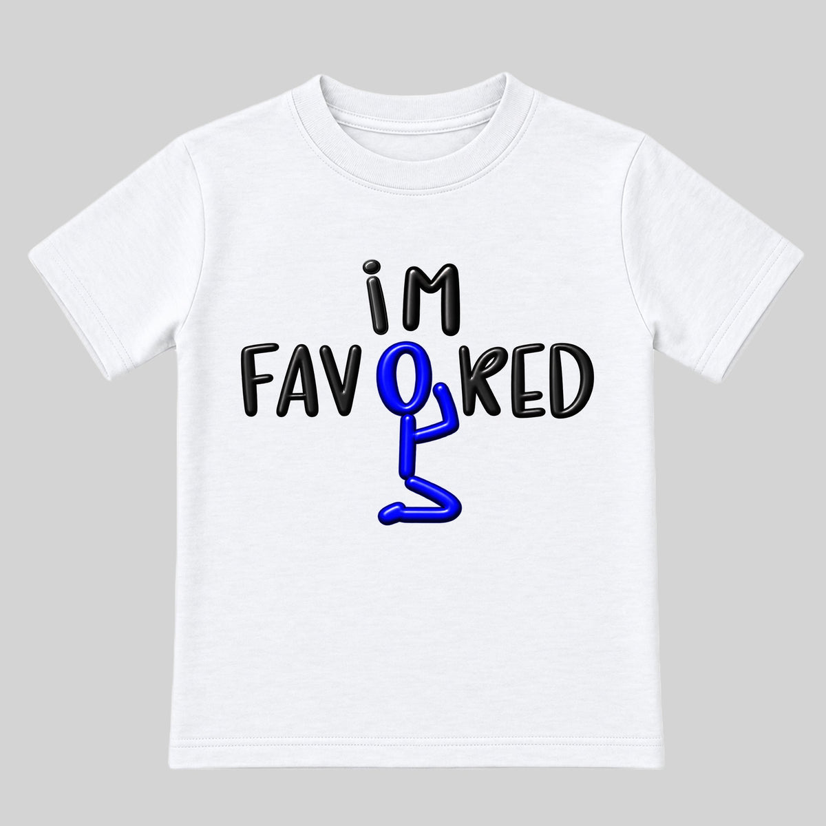 I'M FAVORED kids t-shirt White front — Original profile, new approved image