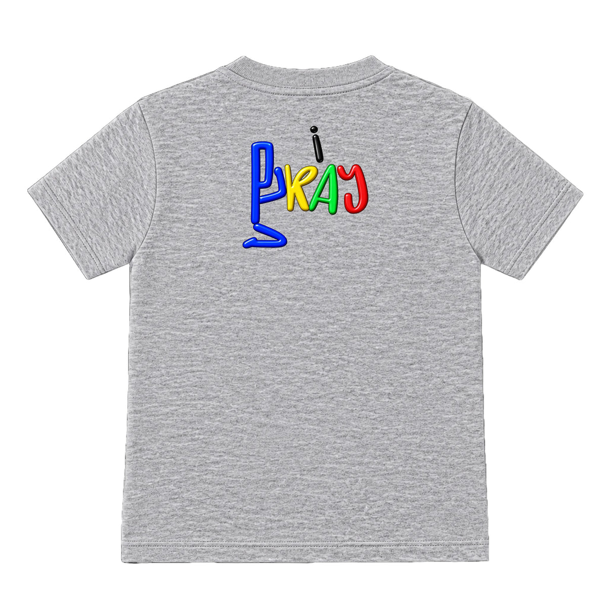 i PRAY kids T-shirt Heather Gray back, Original profile