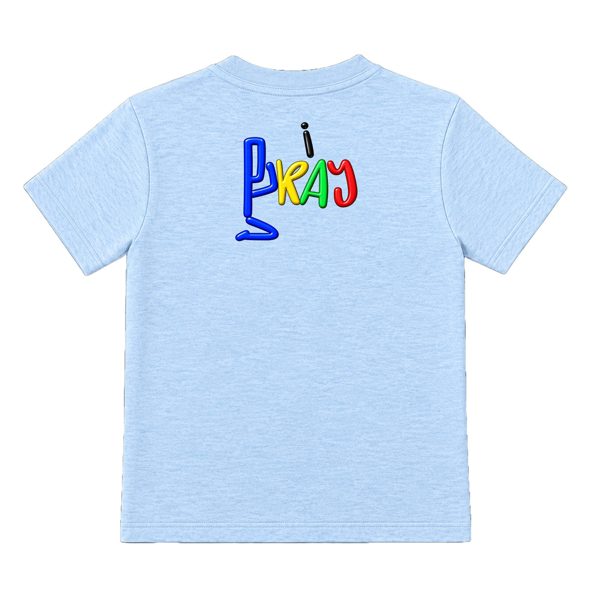 i PRAY kids T-shirt Ice Blue back, Original profile